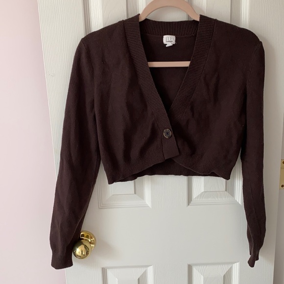 Garage Sweaters - Brown Cropped Cardigan